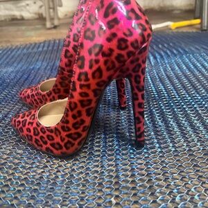 Devious Pink Leopard Heels by Pleaser